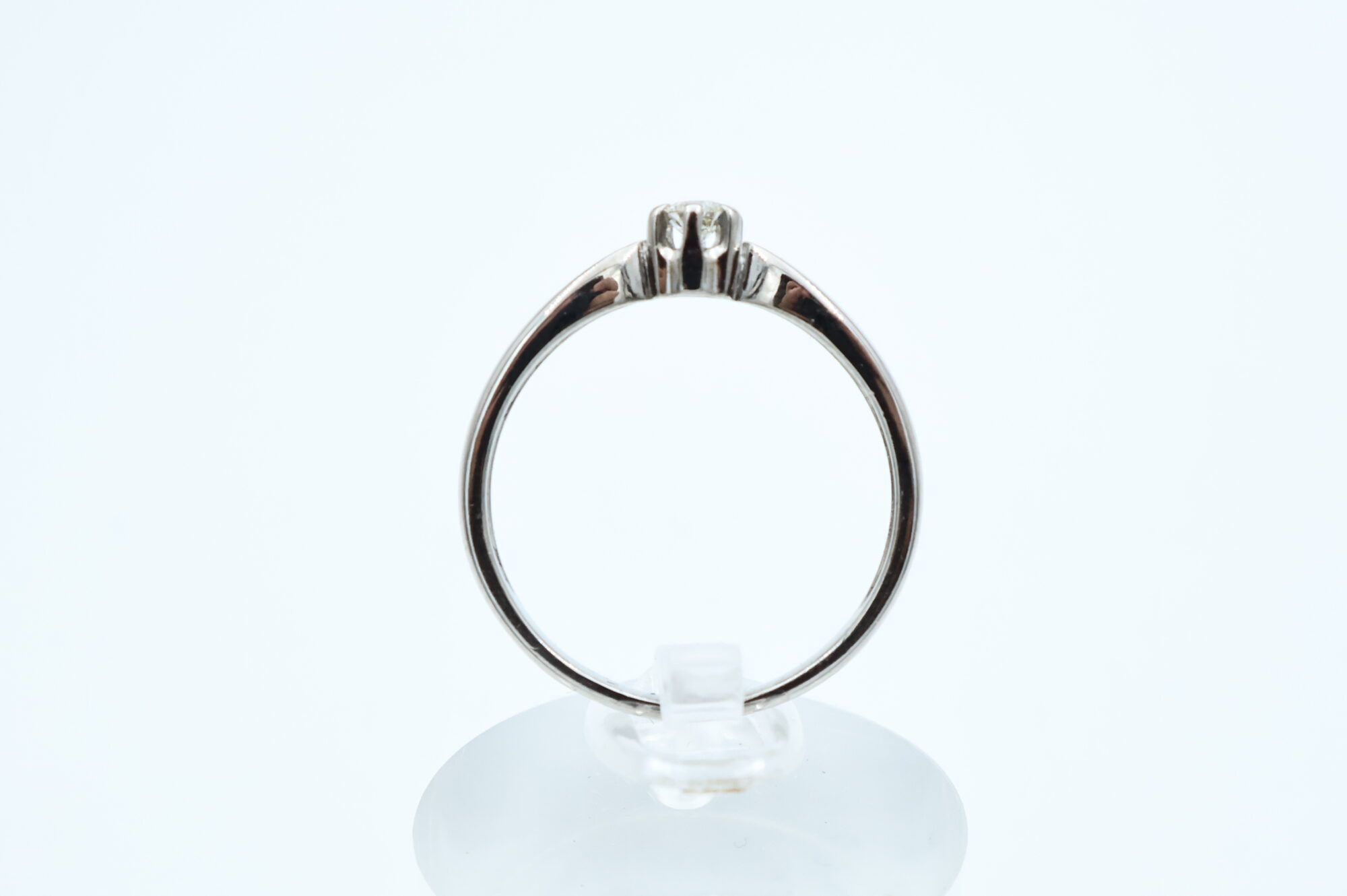 Ring i hvitt gull med diamant - Bilde 3