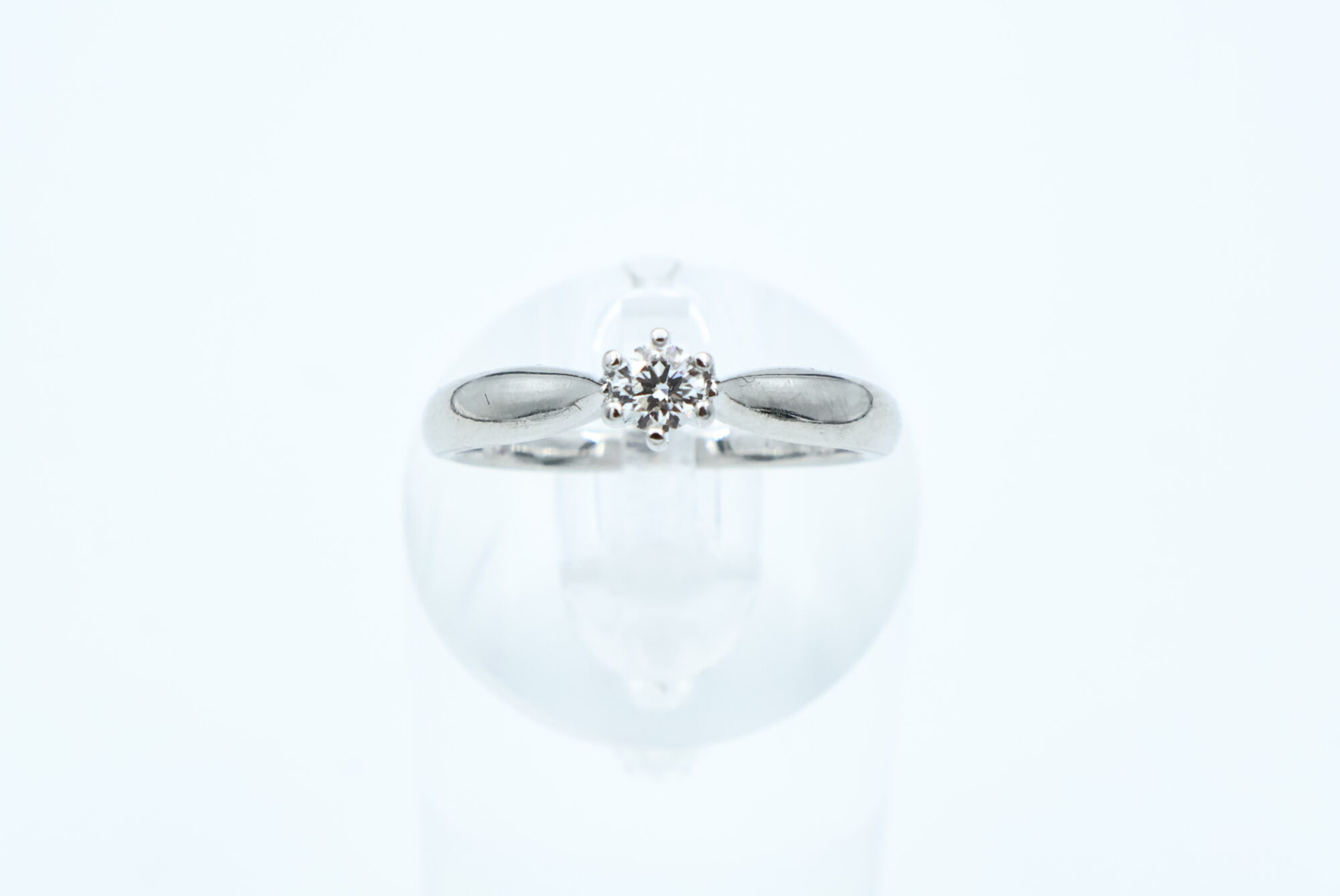 Ring i hvitt gull med diamant - Bilde 2
