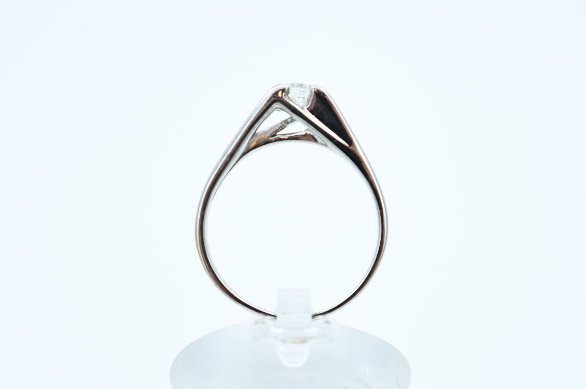 Ring i hvitt gull med diamant - Bilde 3