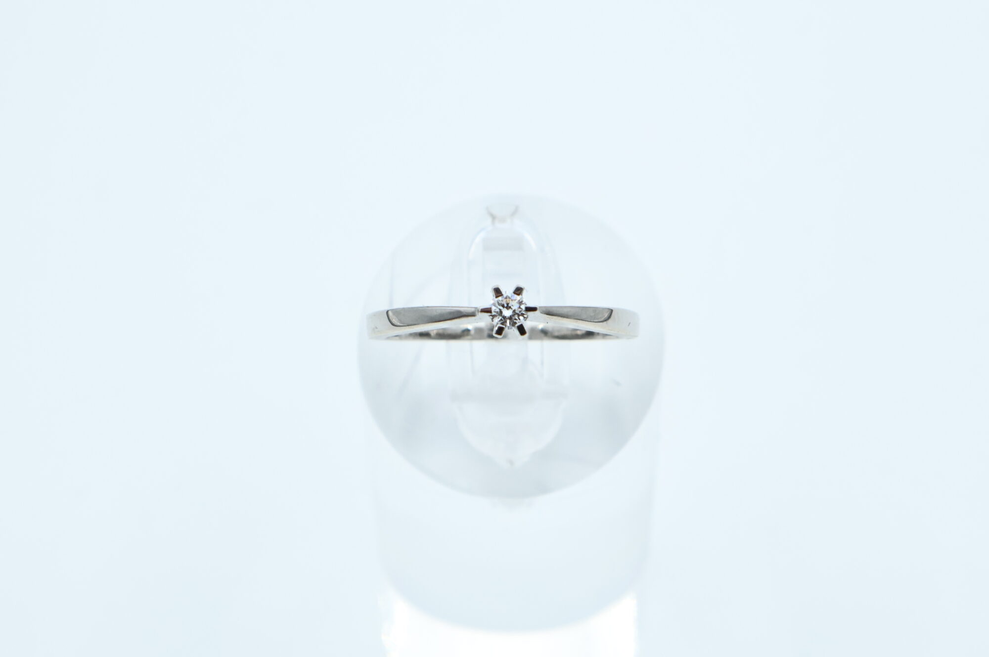 Ring i hvitt gull med diamant - Bilde 2