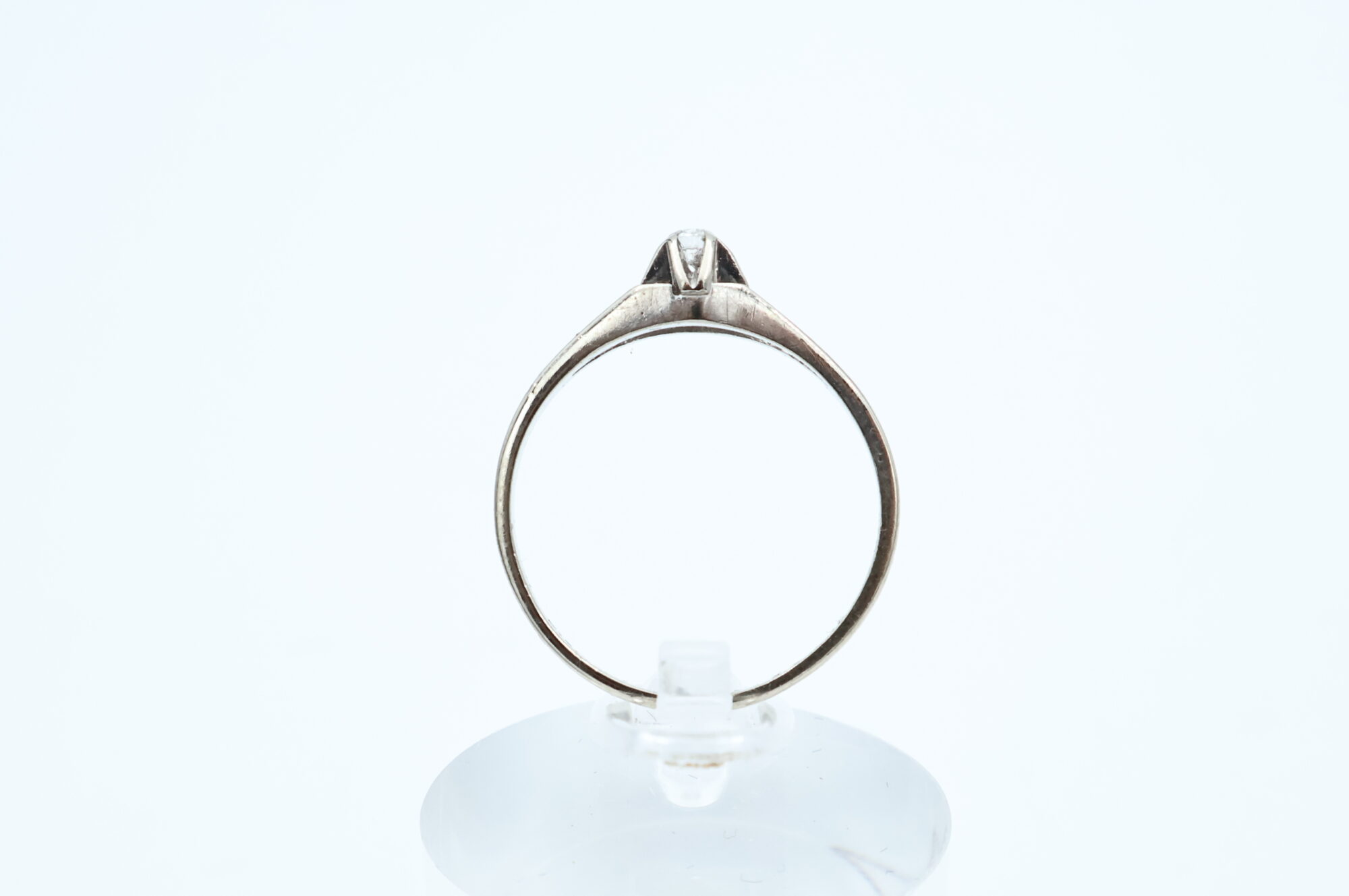 Ring i hvitt gull med diamant - Bilde 3