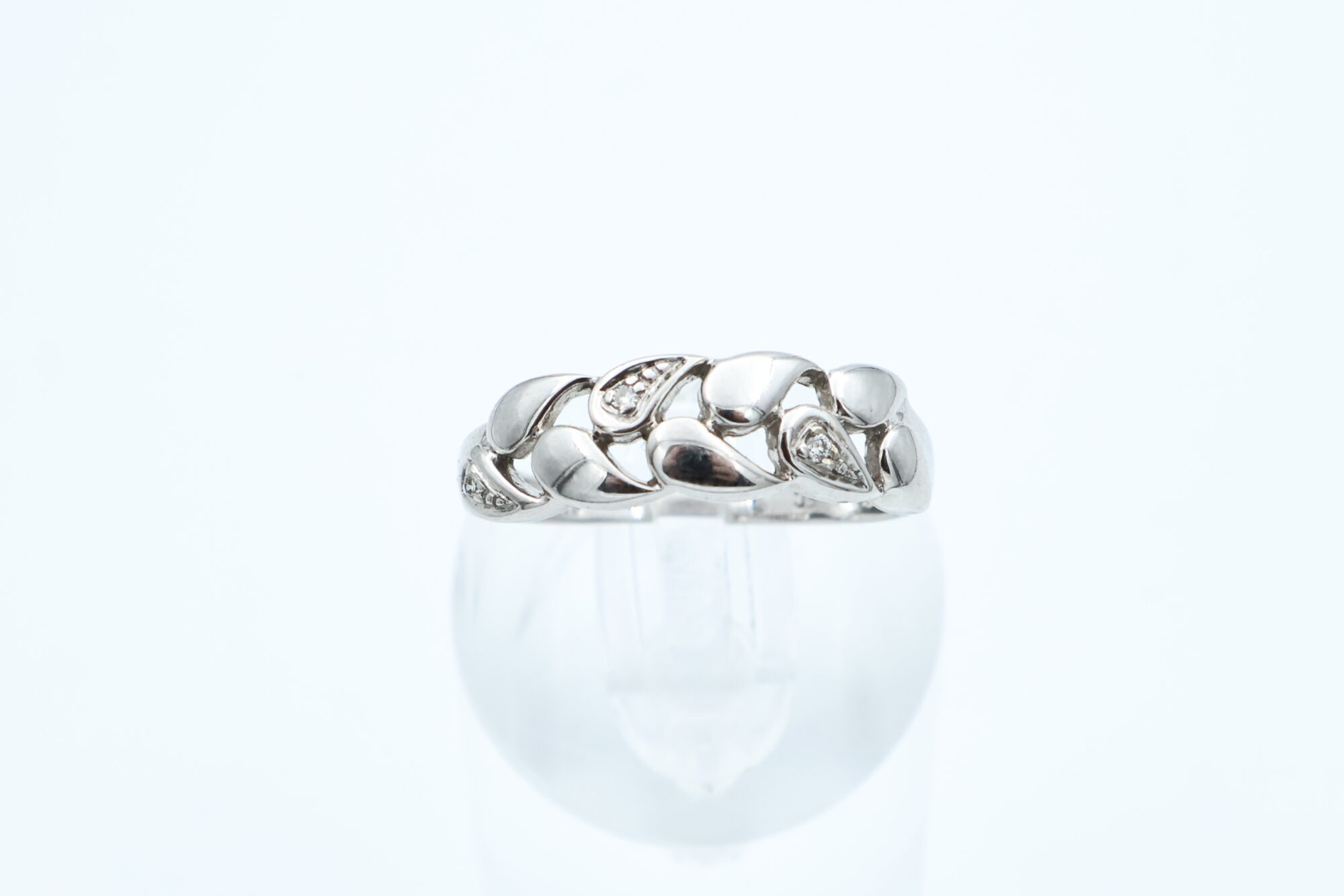 Ring i hvitt gull med diamanter - Bilde 2