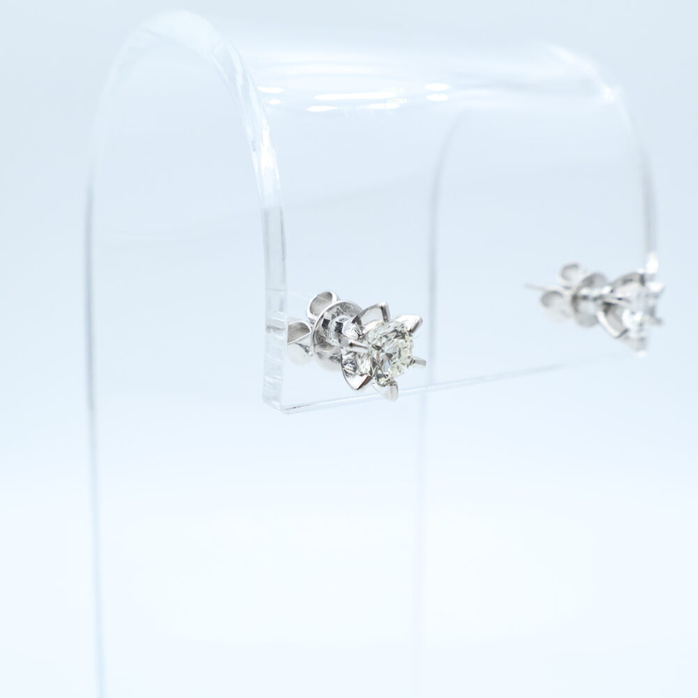 Ørepynt i hvitt gull med diamant (2x0.40ct)