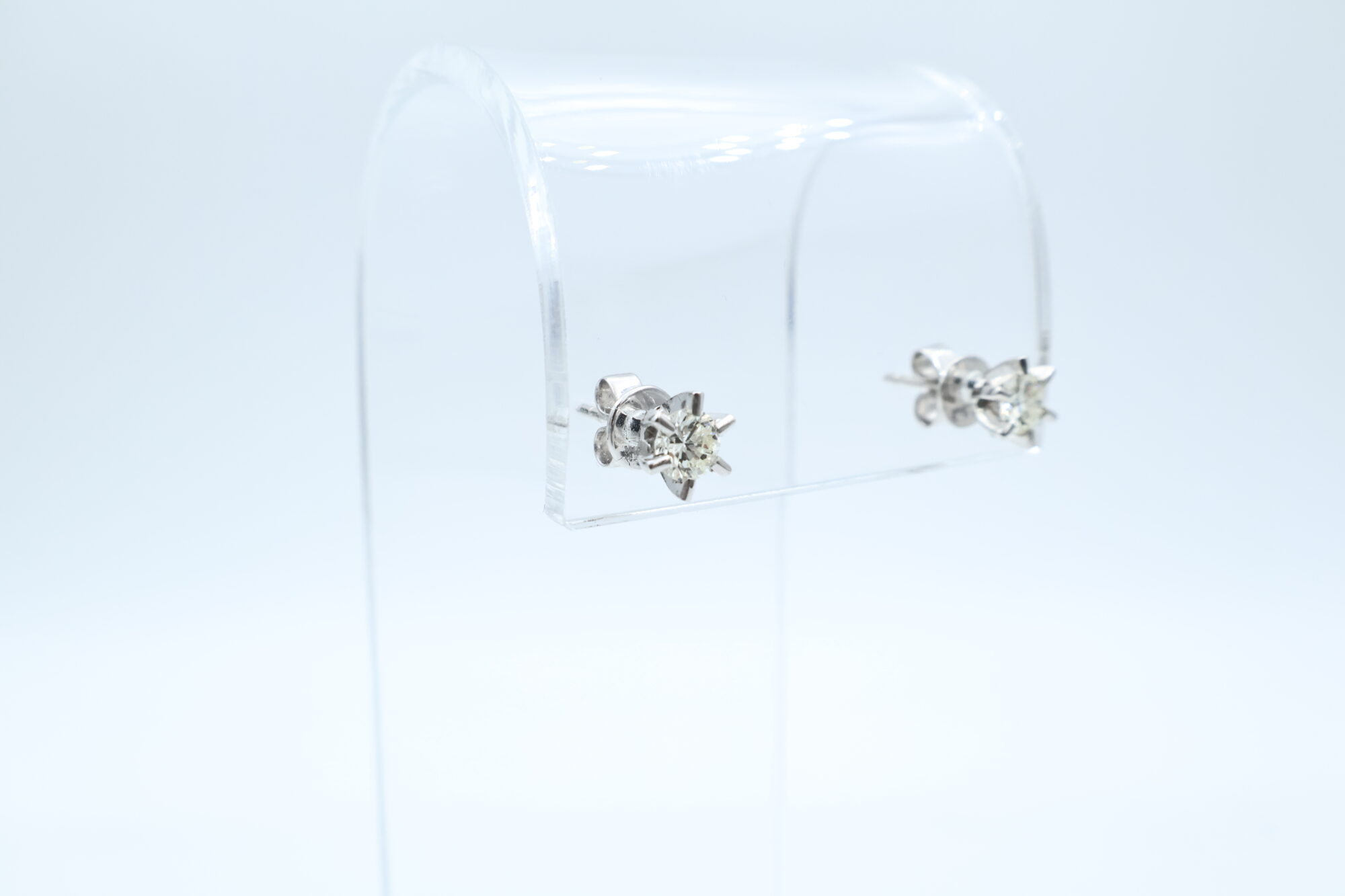 Ørepynt i hvitt gull med diamant (2x0.35ct) - Bilde 1