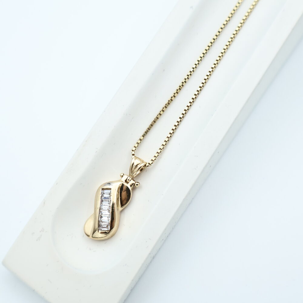 Anheng i gult gull med zirkonia