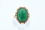 Ring i gult gull med grøn sten - Bilde 2