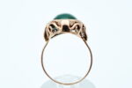 Ring i gult gull med grøn sten - Bilde 3