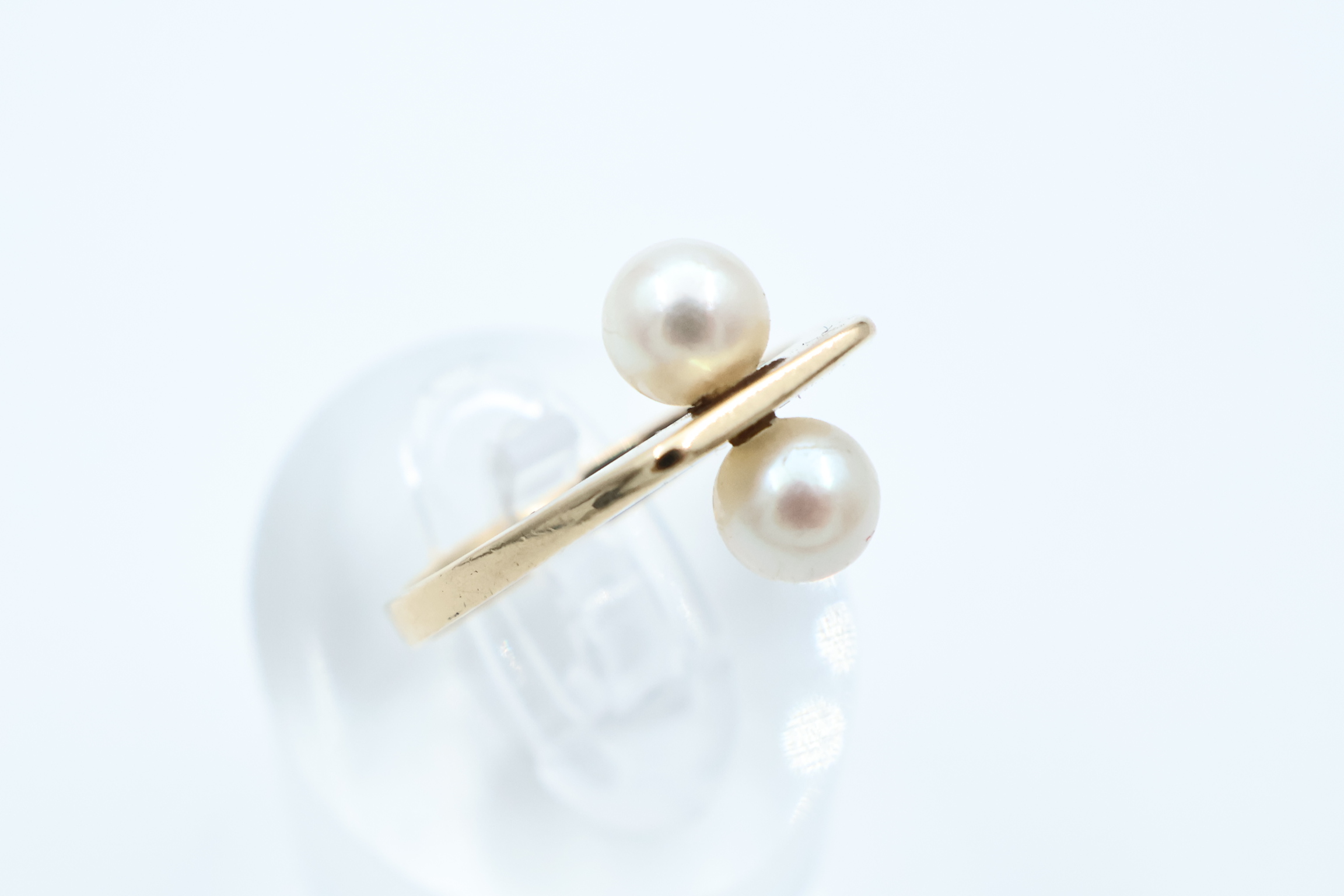 IMG_0722 Ring i gult gull med perler - Bilde 1