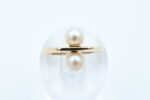 Ring i gult gull med perler - Bilde 2