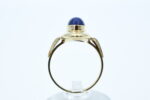 Ring i gult gull med blå sten - Bilde 3
