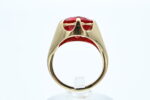 Ring i gult gull med rød sten - Bilde 3