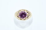 Ring i gult gull med lilla sten - Bilde 2