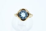 Ring i gult gull med blå sten - Bilde 2