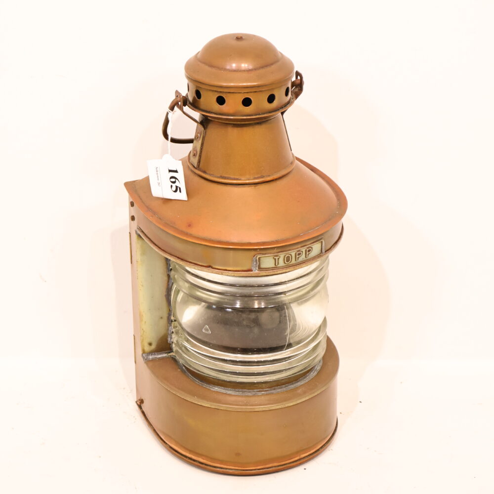 (165) Eldre side lanterne i kobber