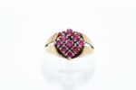Ring i gult gull med rosa stener - Bilde 2