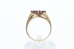 Ring i gult gull med rosa stener - Bilde 3