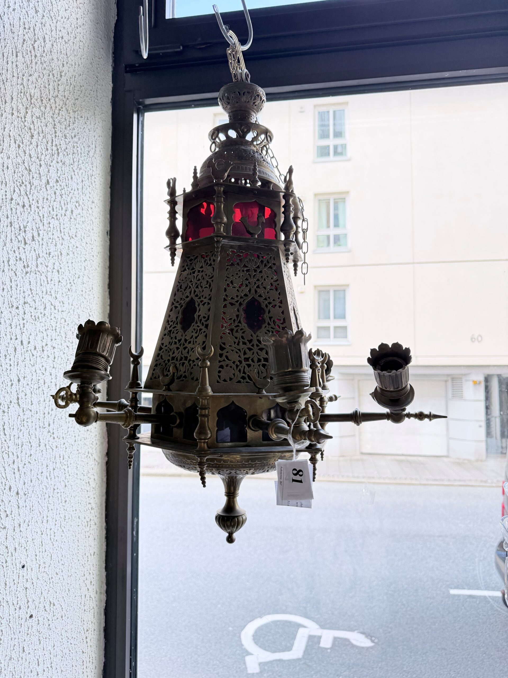 4 (081) Taklampe i messing (Østen) - Bilde 1