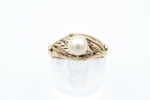 Ring i flerfarget gull med perle - Bilde 2