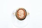 Ring i gult gull med came - Bilde 2