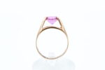 Ring i gult gull med rosa sten - Bilde 3