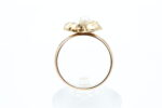 Ring i gult gull med perle - Bilde 3