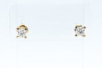 Ørepynt i gult gull med diamant (2x0.40ct) - Bilde 2