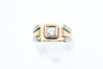 Ring i flerfarget gull med diamant - Bilde 2