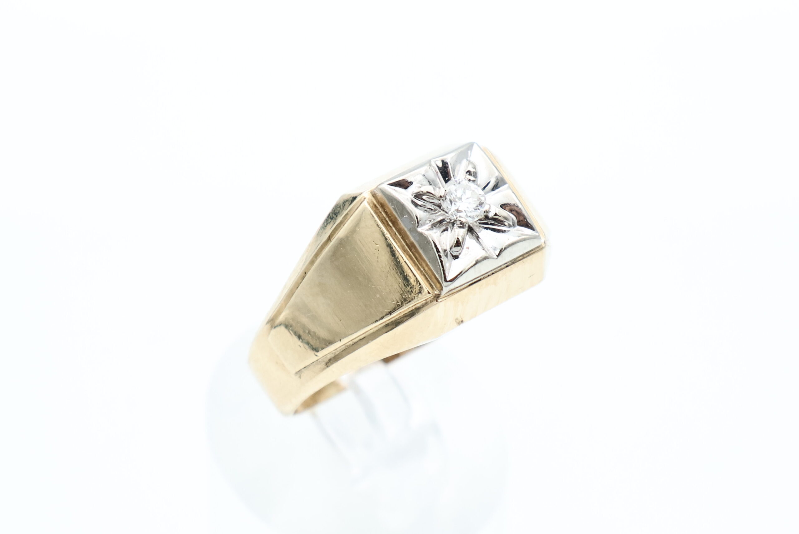 IMG_4067 Ring i flerfarget gull med diamant - Bilde 1