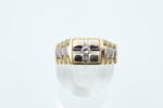 Ring i flerfarget gull med diamant - Bilde 2