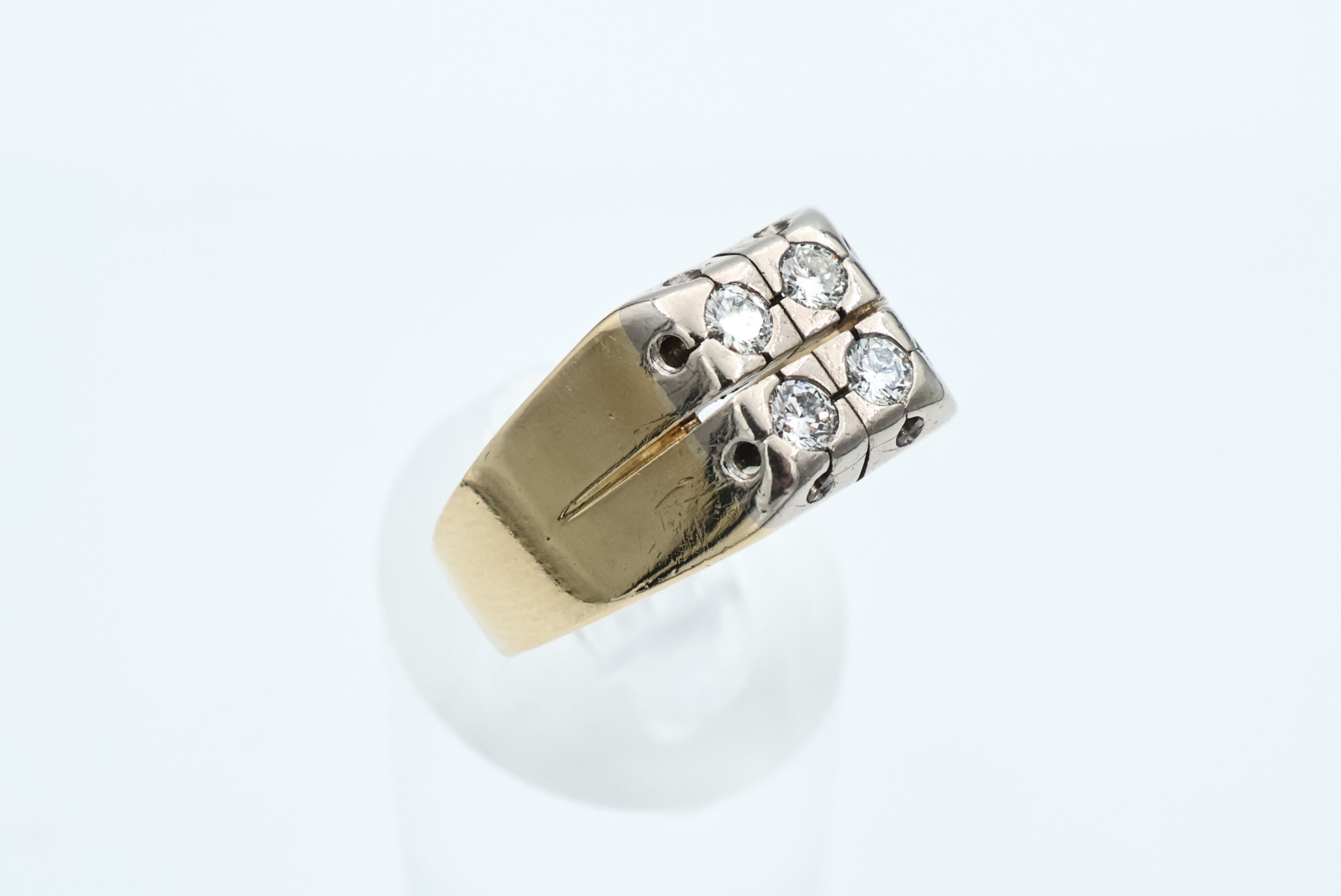 IMG_4162 Ring i flerfarget gull med diamant - Bilde 1