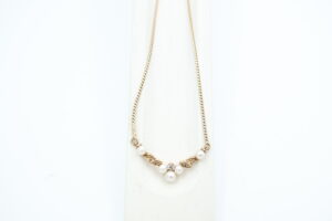 Collier i gult gull med perler - Bilde 2