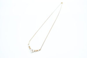 Collier i gult gull med perler - Bilde 3